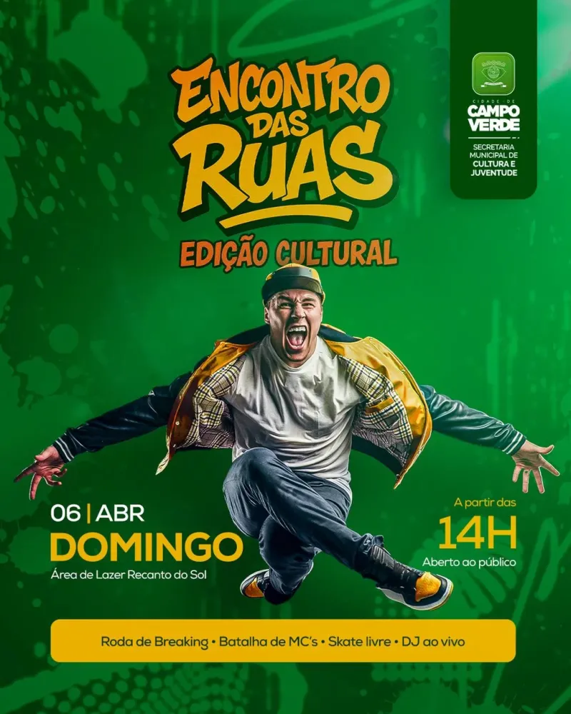 Secretaria de Cultura e Juventude realiza evento voltado ao movimento hip hop no próximo domingo
