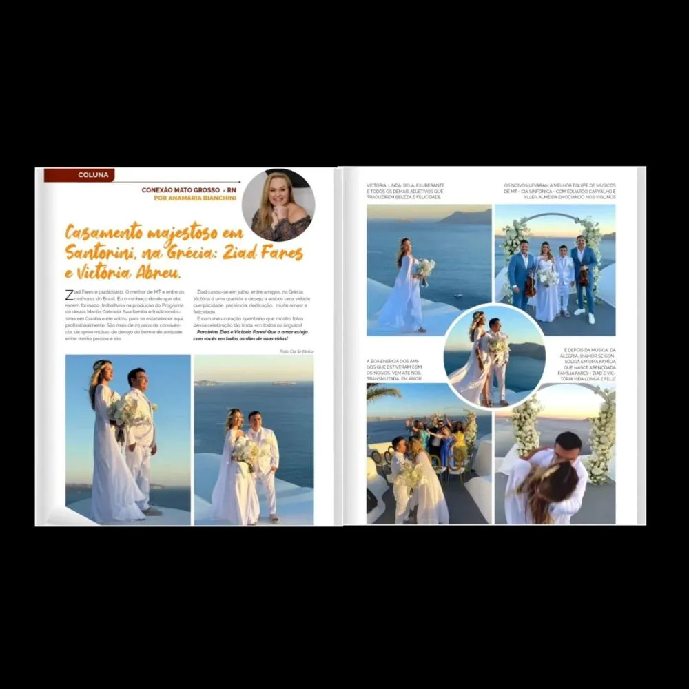 Casamento majestoso em Santorini, na Grécia: Ziad Fares e Victória Abreu.