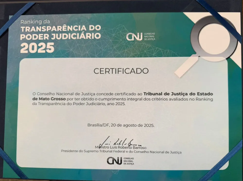 Tribunal de Justiça de Mato Grosso conquista primeiro lugar no Ranking de Transparência 2025 do CNJ