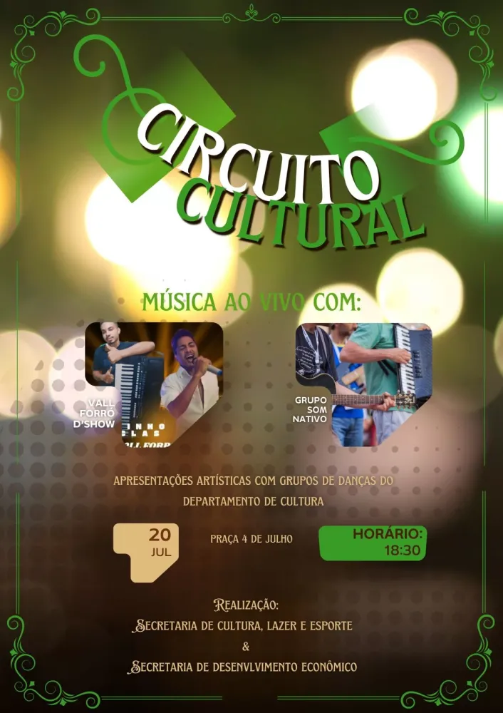 Circuito Cultural será realizado dia 20 na Praça 4 de Julho