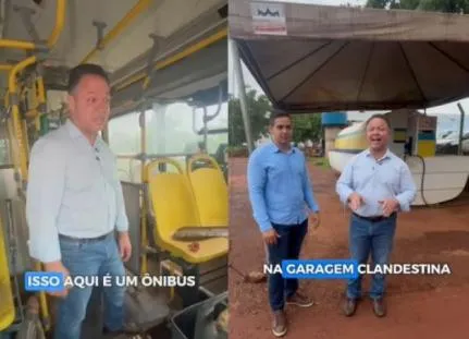 Prefeito expõe ônibus sucateados e aponta falta 'zelo' de antecessor