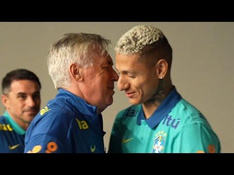 PRIMEIRAS IMAGENS DE ANCELOTTI com os JOGADORES DA SELEÇÃO! Convocados se apresentam em SP