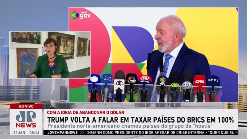 Trump volta a falar em taxar países do Brics em 100%