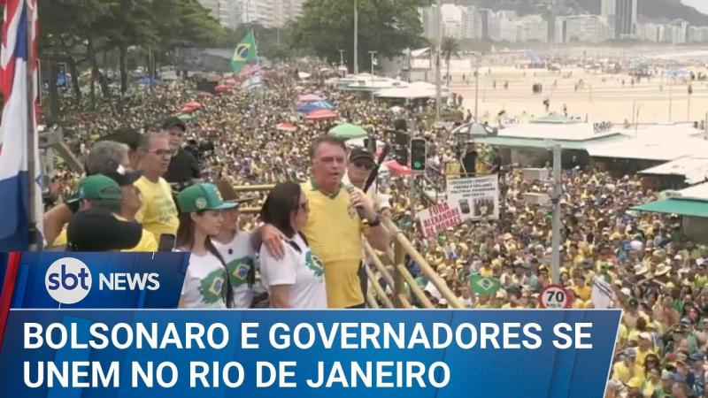 Bolsonaro e governadores se reúnem em ato no Rio de Janeiro